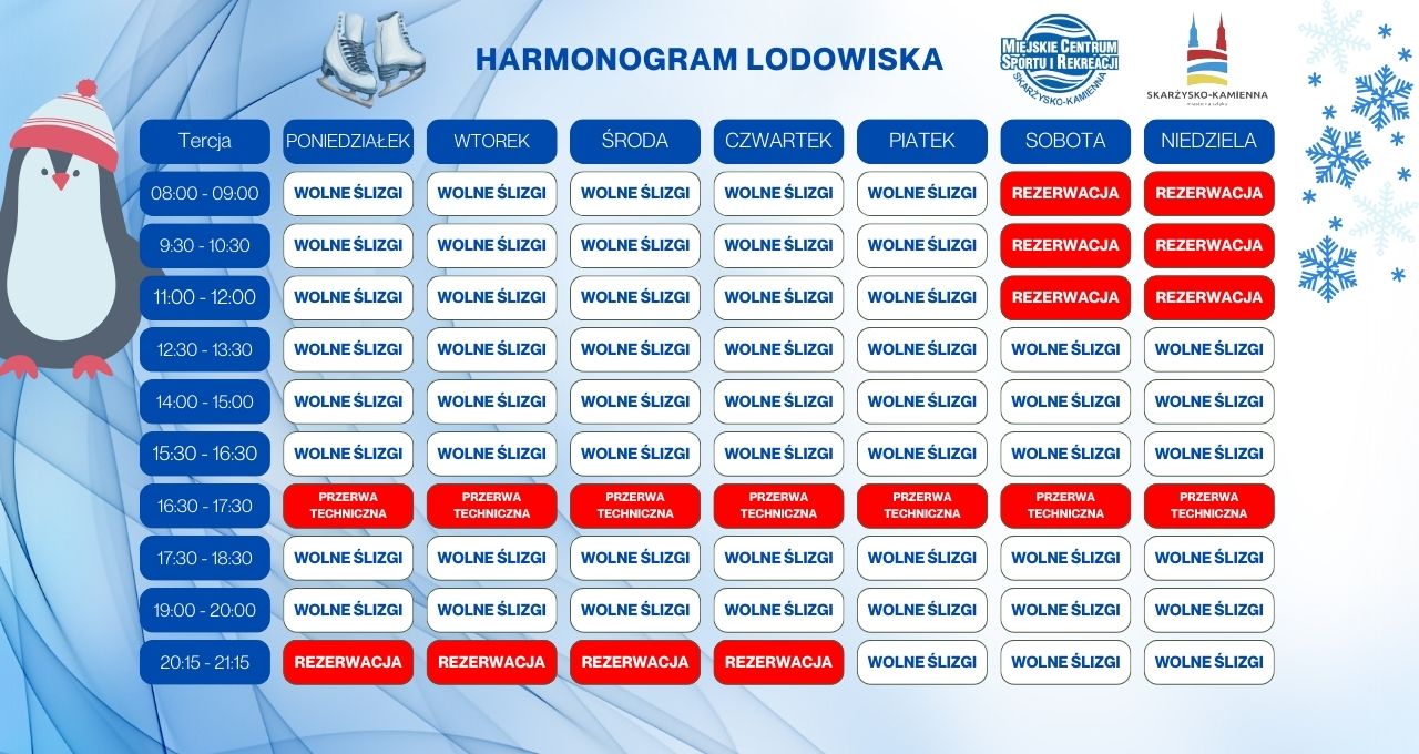 Harmonogram lodowiska